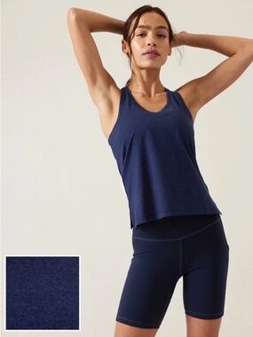 Athleta Uptempo II Tank Navy Heather Performance Tank — S